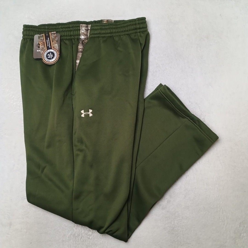 Under Armour Pants Mens L Green Camo UA Fleece Storm Caliber Sweatpants Relaxed